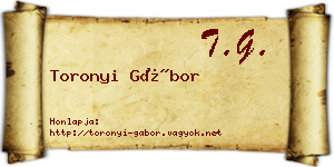 Toronyi Gábor névjegykártya