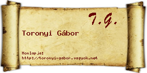 Toronyi Gábor névjegykártya