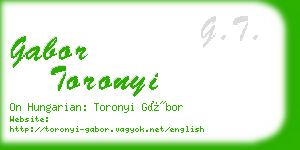 gabor toronyi business card